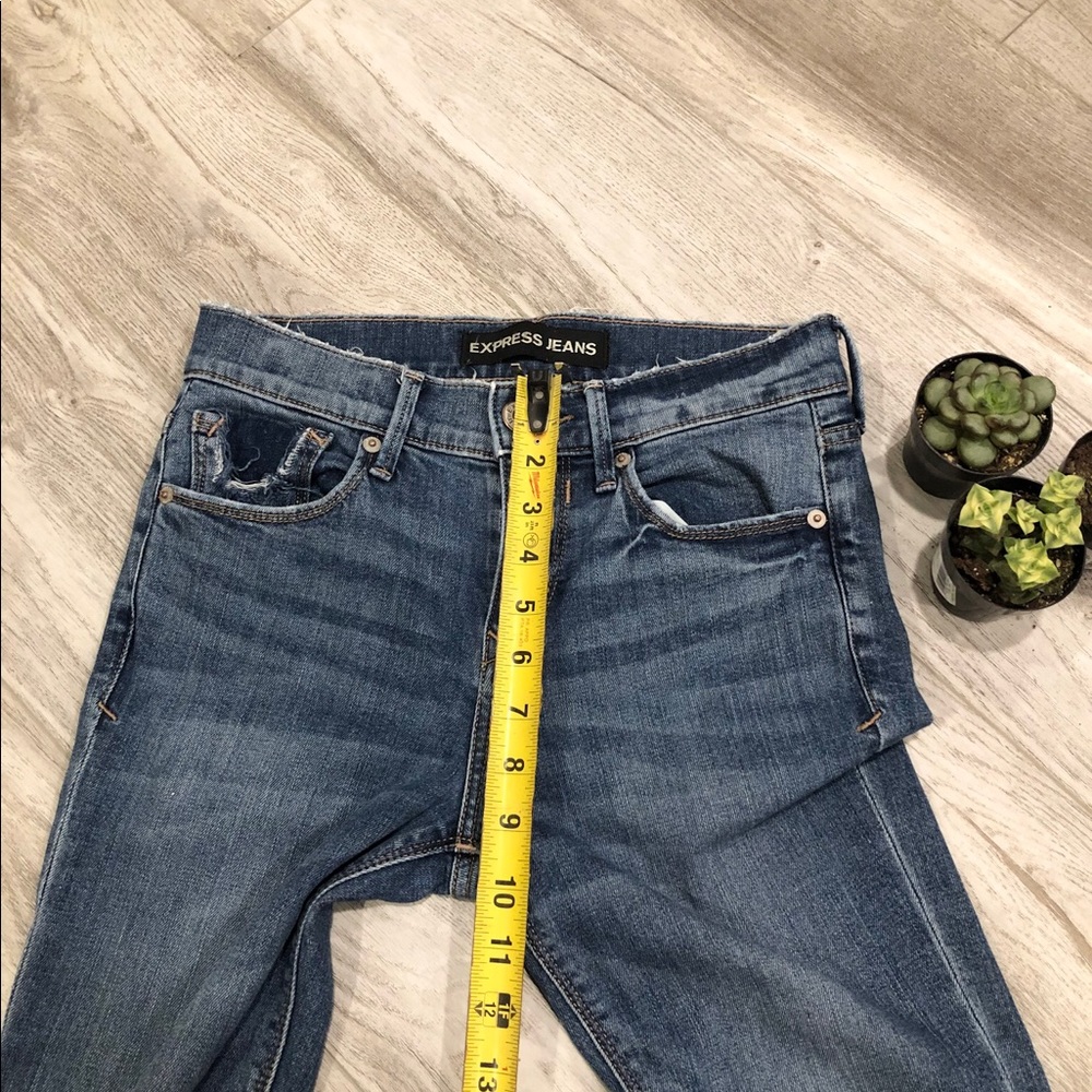 Express Mid Rise Ankle Jean Legging split hem 0R - Picture 3 of 8